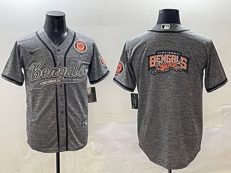 Men Cincinnati Bengals Blank Grey Joint Name 2025 Nike Limited NFL Jersey style 5